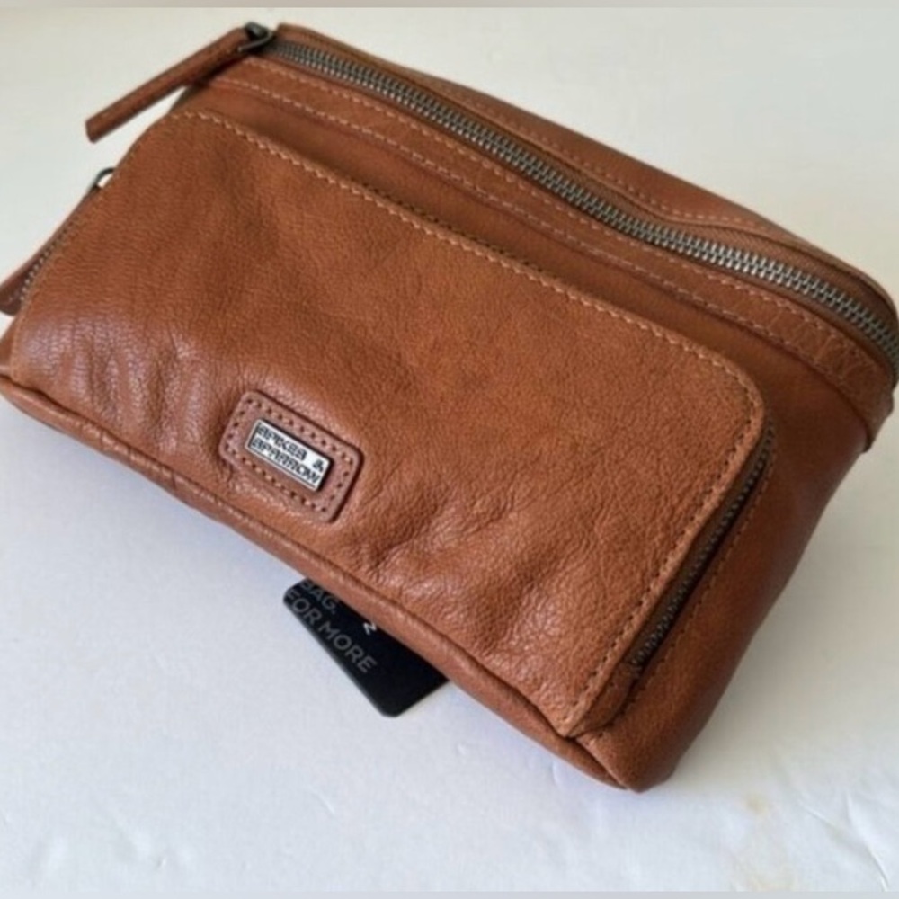 Leather bag Fanny pack cross body bag Spikes & Sparrow bag brandy color leather - Picture 5 of 10
